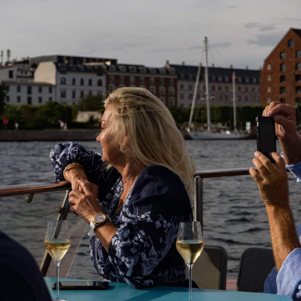 kvinde, champagne, hav, cruise